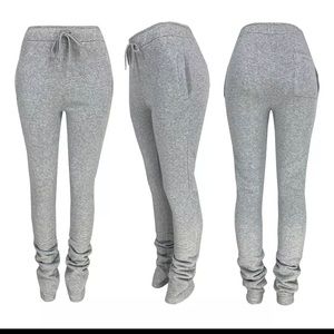 Stacked sweat pants